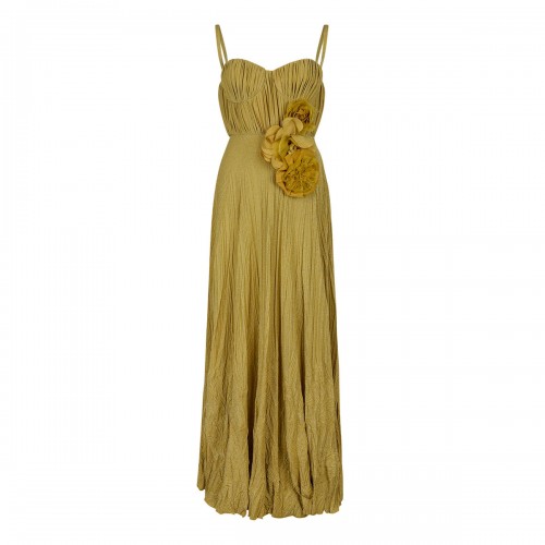 Lurex jersey dress with flower