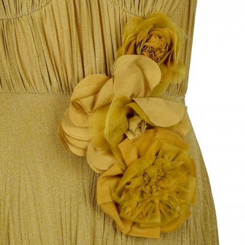 Lurex jersey dress with flower 2