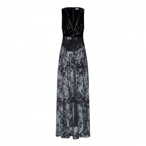 Black sheer dress with...