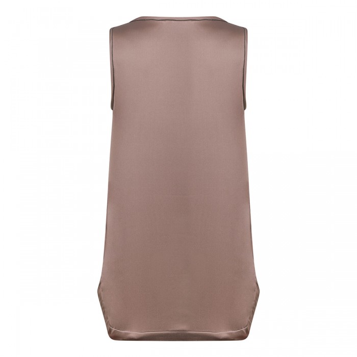 Cocoa silk satin tank top