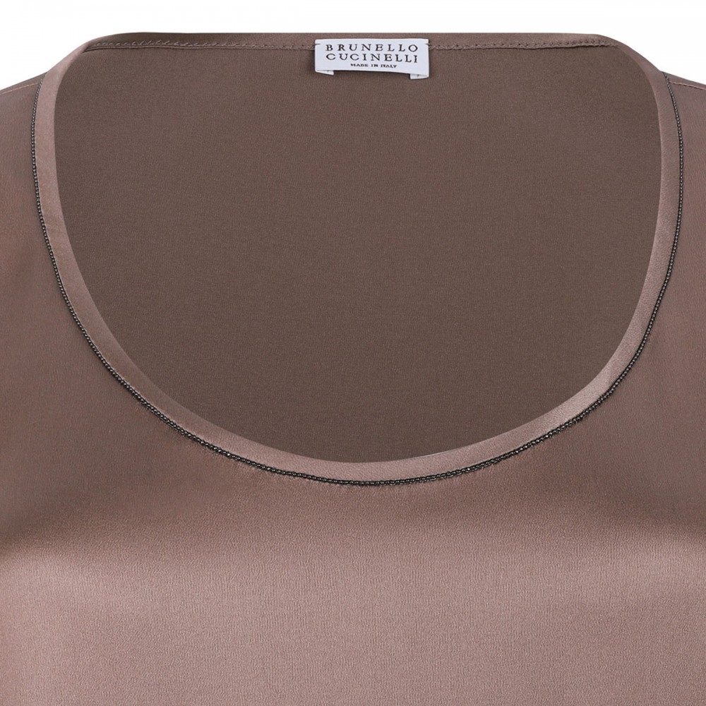 Cocoa silk satin tank top