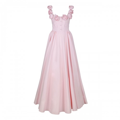 Pale rose poplin maxi skirt