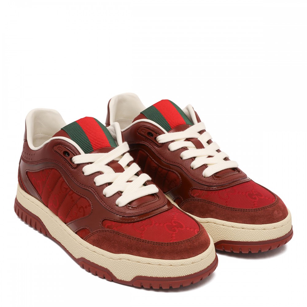 Re-Web canvas and leather sneakers