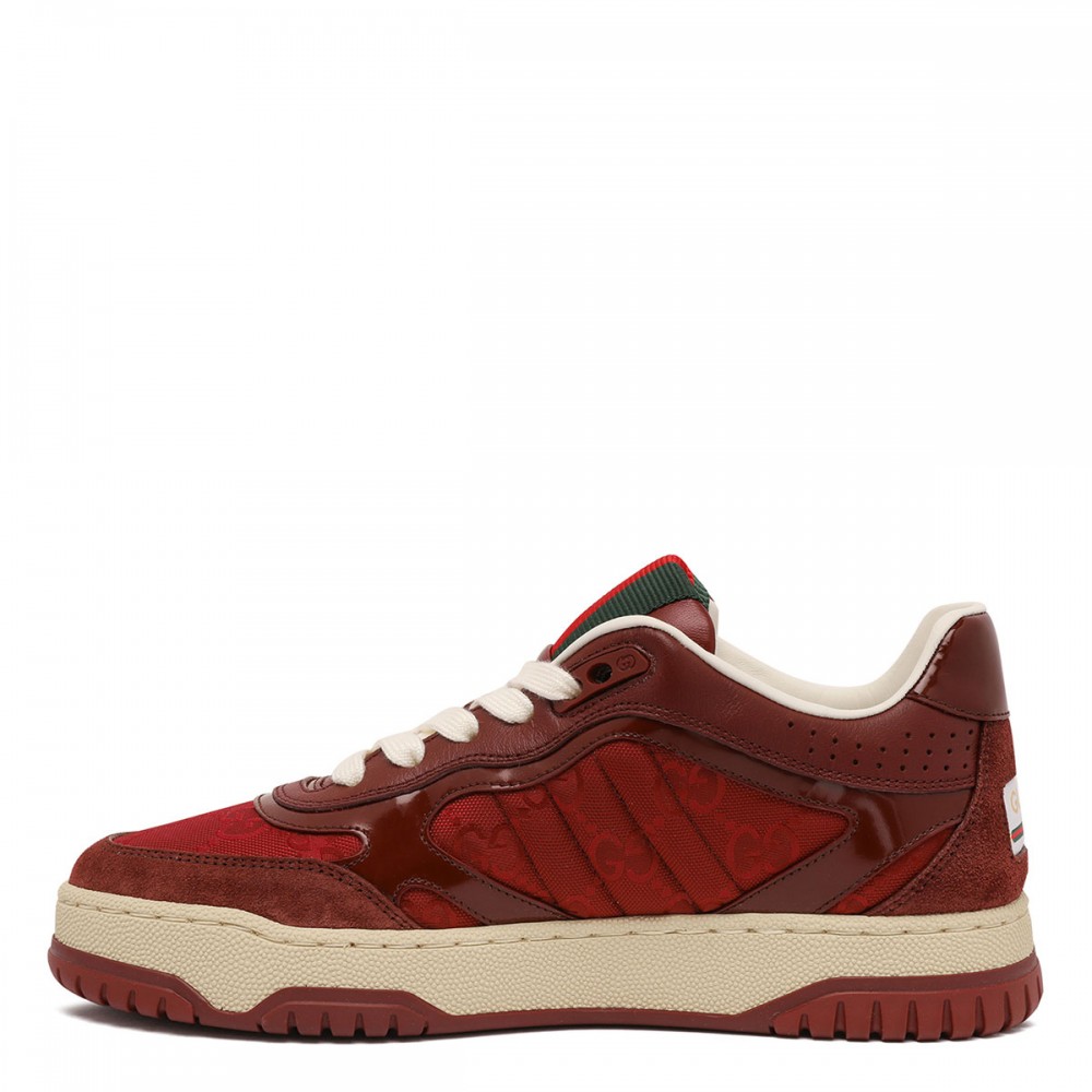 Re-Web canvas and leather sneakers