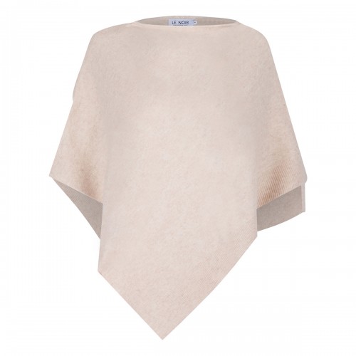 Auguste beige cashmere poncho
