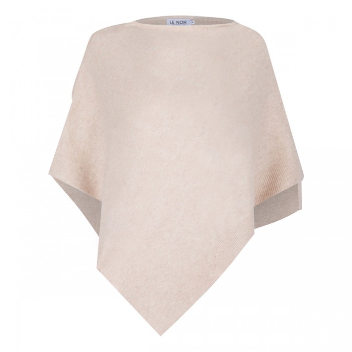 Auguste beige cashmere poncho