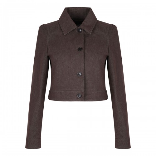 Denim-effect cropped jacket