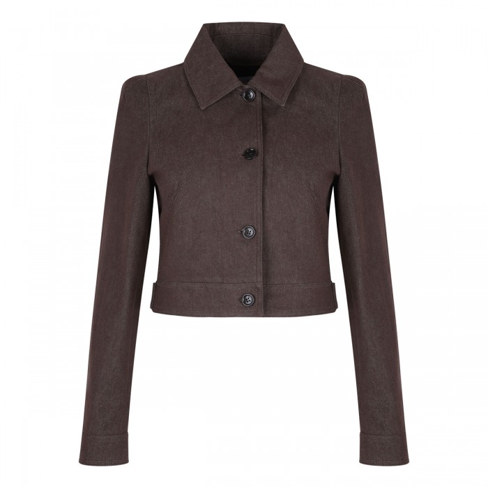 Denim-effect cropped jacket