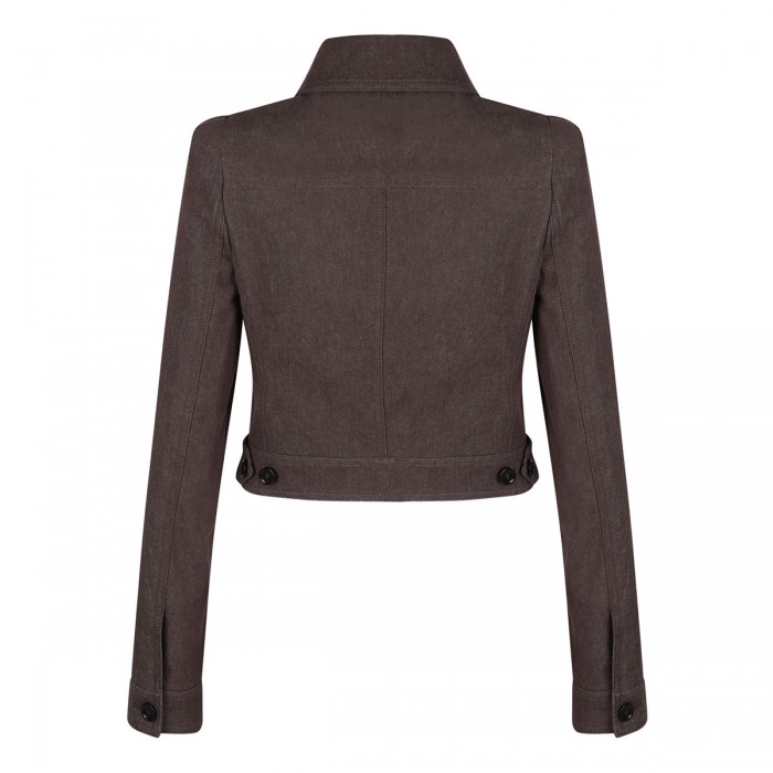 Denim-effect cropped jacket