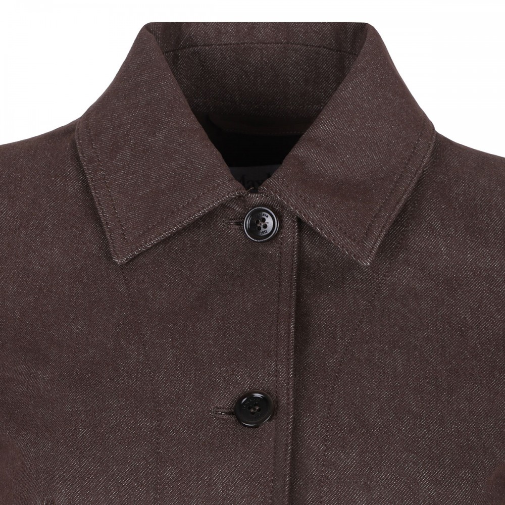 Denim-effect cropped jacket