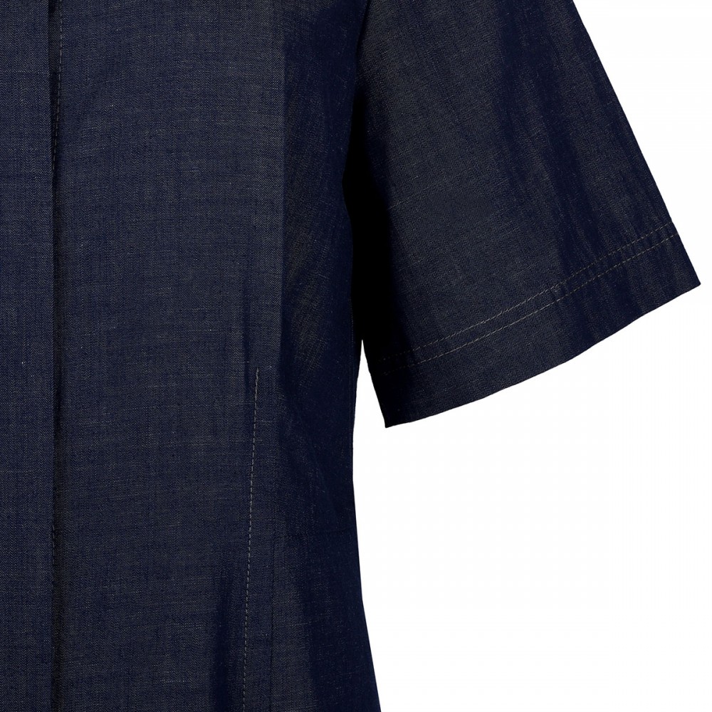 Cotton-blend denim shirt dress