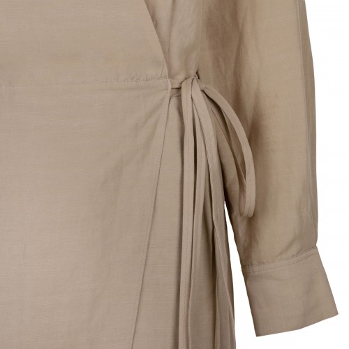 Cotton-blend wrap shirt dress 2