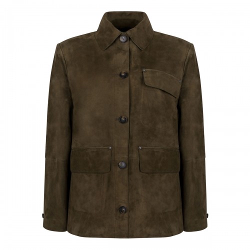 Suede oversized jacket