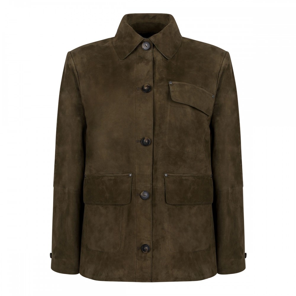 Suede oversized jacket