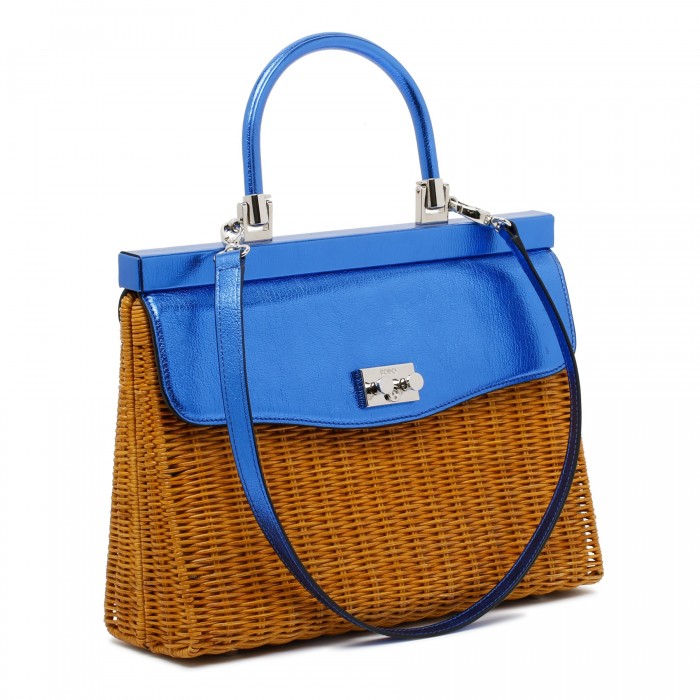 Paris Willow wicker and leather bag