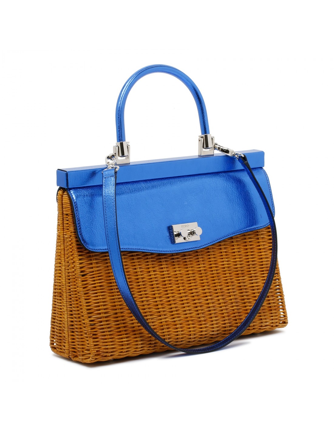 Paris Willow wicker and leather bag