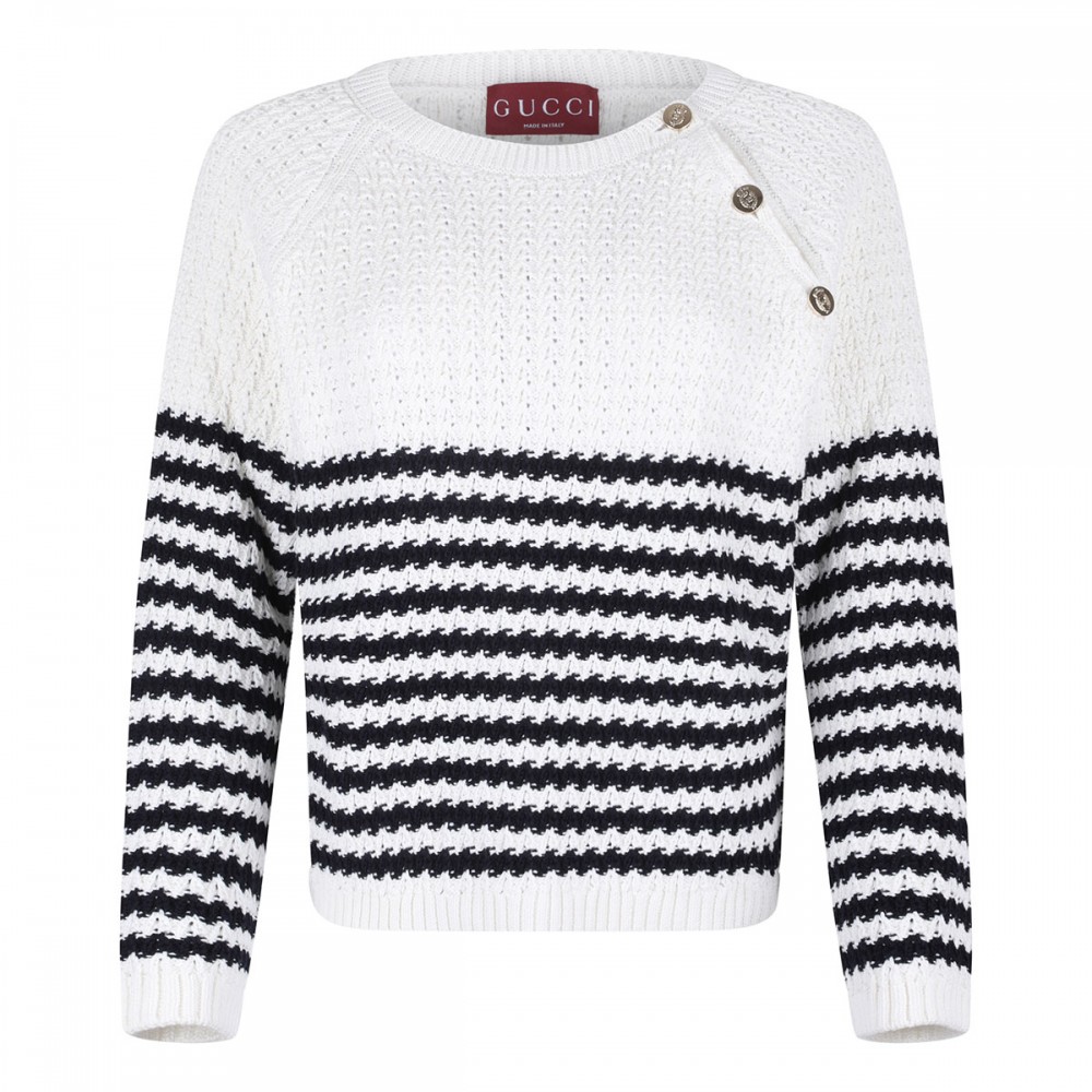 Striped knit cotton top