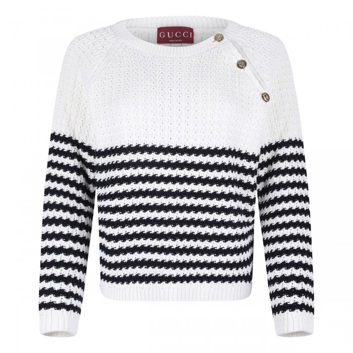 Striped knit cotton top