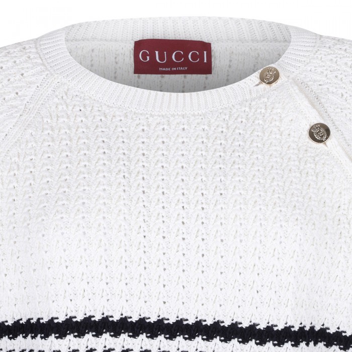 Striped knit cotton top