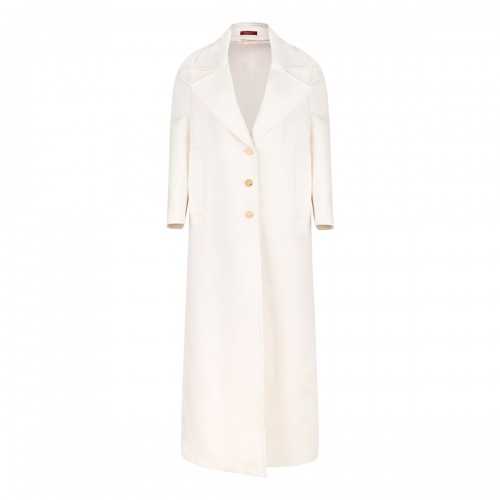 Silk wool crêpe coat
