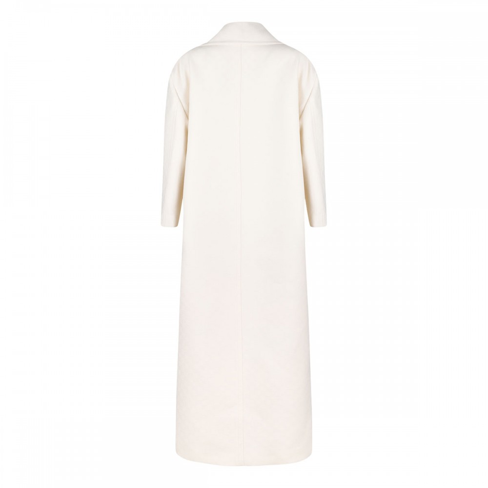 Silk wool crêpe coat