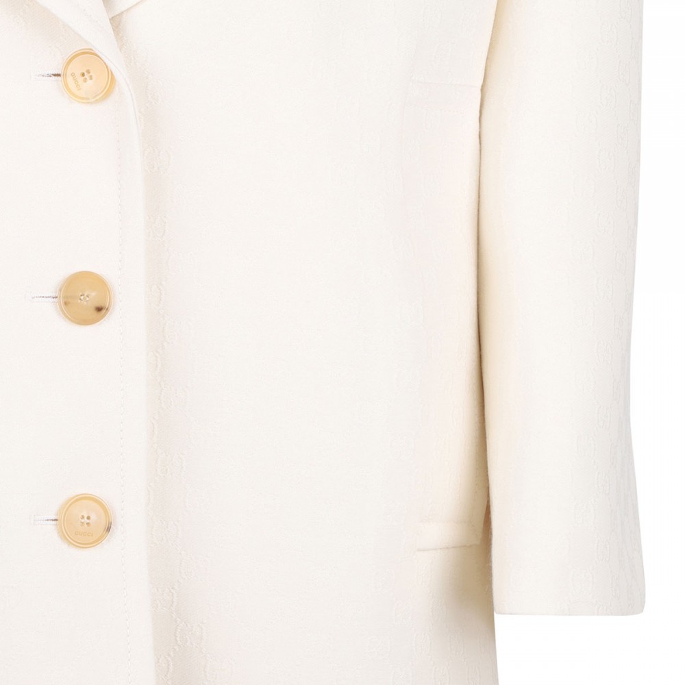 Silk wool crêpe coat