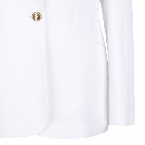 Ivory linen-blend gabardine... 2