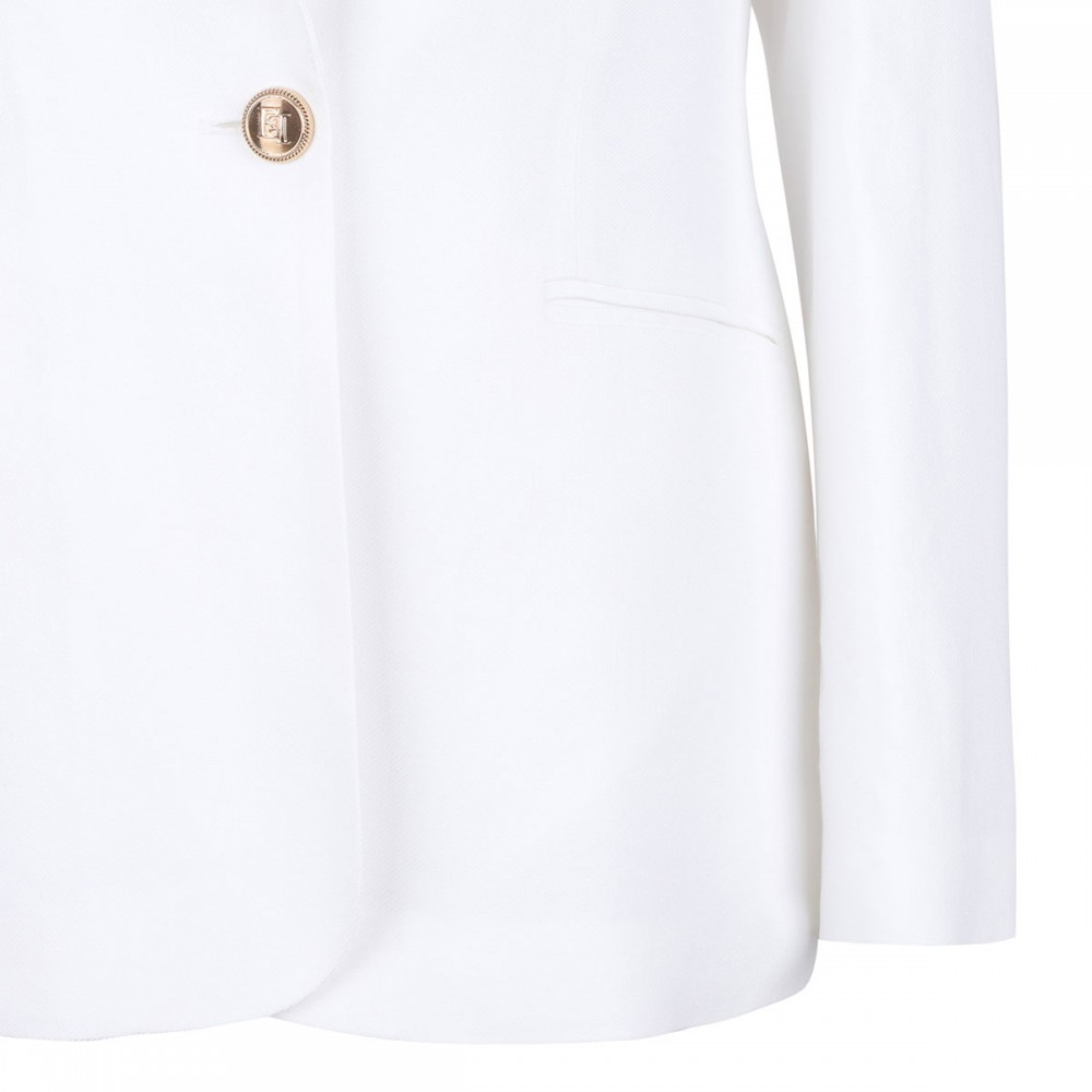 Ivory linen-blend gabardine blazer