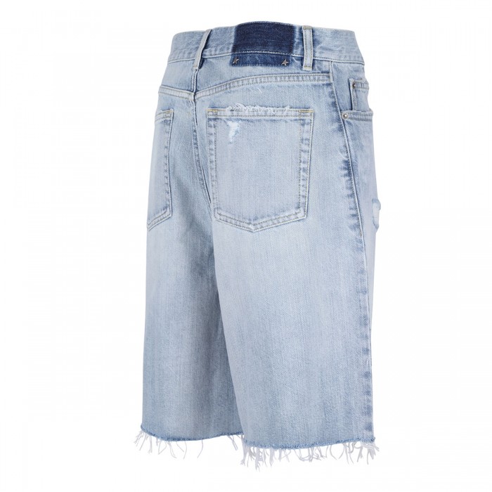 Distressed denim shorts