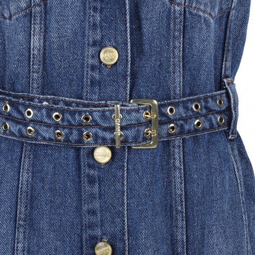 Light denim belt midi dress 2