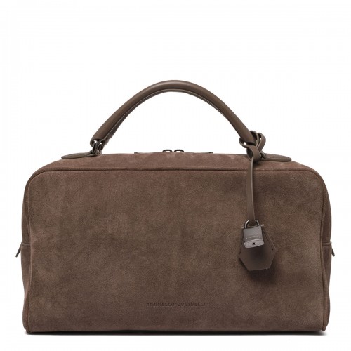 Suede Boston bag