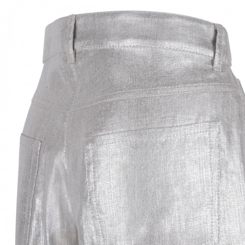 Malika silver linen pants 2