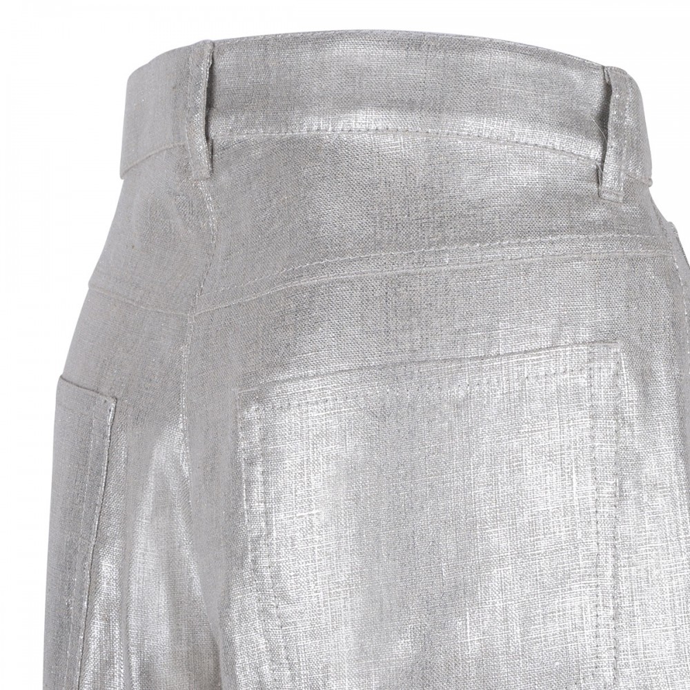 Malika silver linen pants