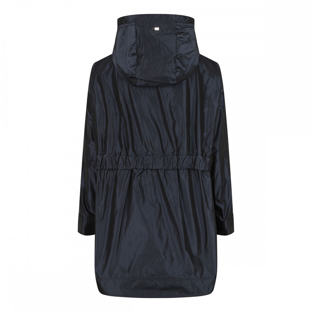 Blue hooded parka coat