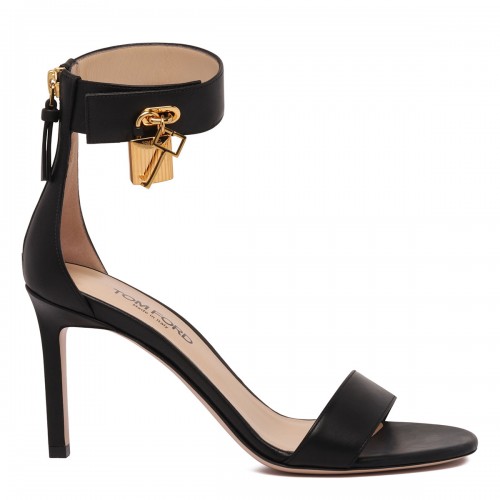 Padlock leather sandals
