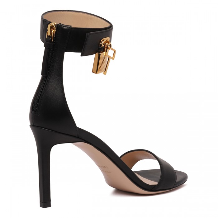 Padlock leather sandals