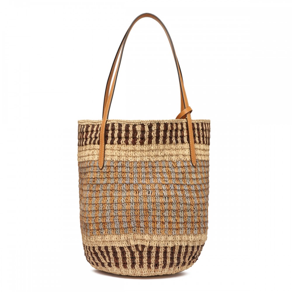 VLogo signature rafia tote bag