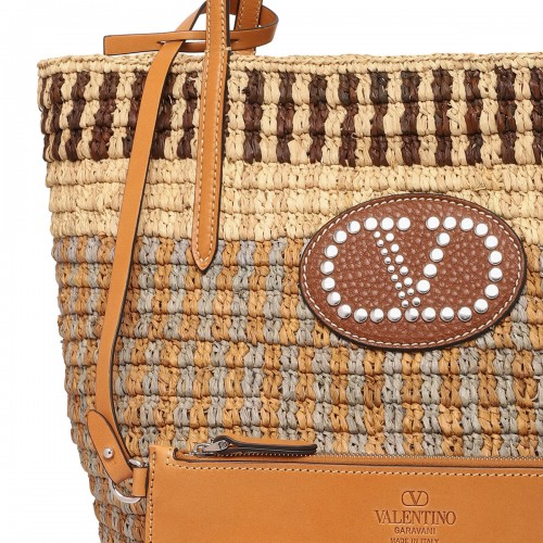 VLogo signature rafia tote bag 2