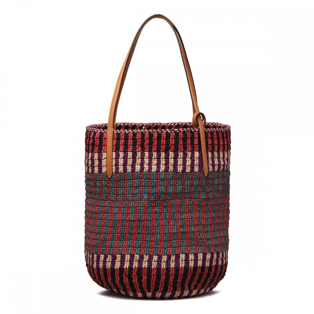 VLogo signature rafia tote bag