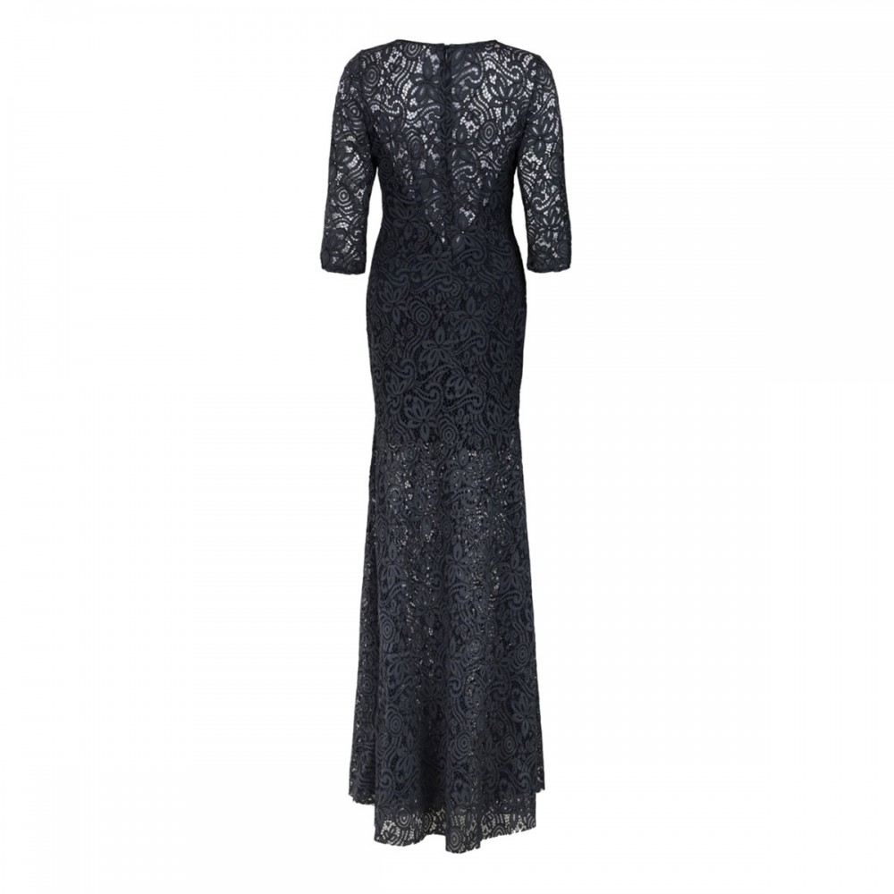 Blue lace long dress