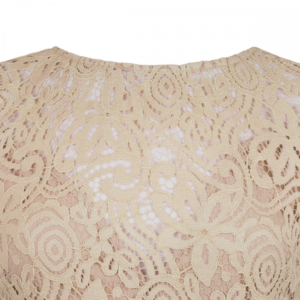 Chalk hue lace long dress