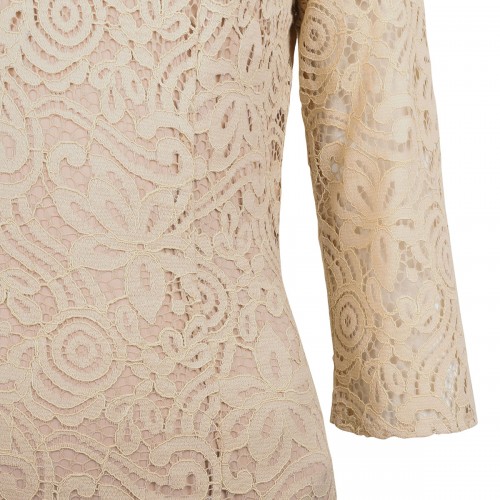 Chalk hue lace long dress 2