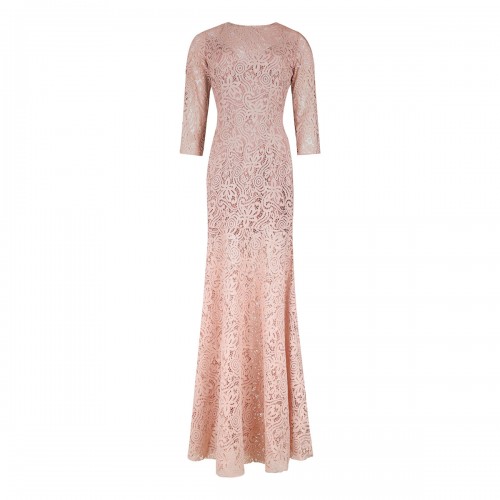 Quartz hue lace long dress
