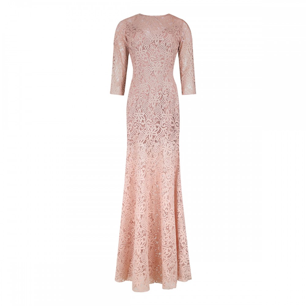 Quartz hue lace long dress