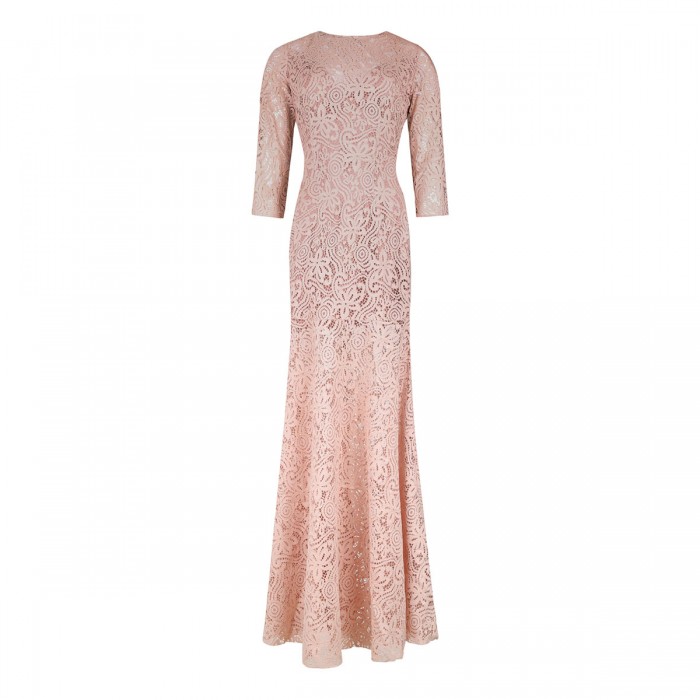 Quartz hue lace long dress