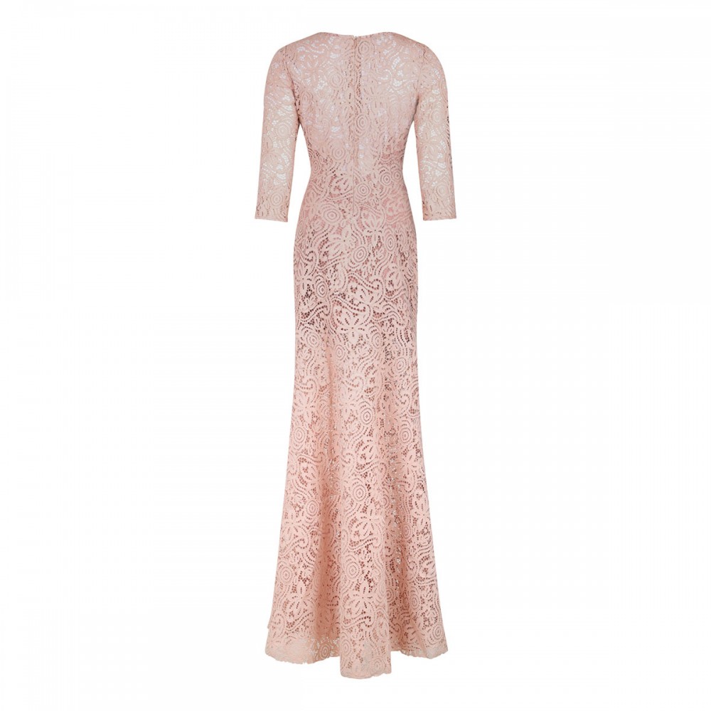Quartz hue lace long dress