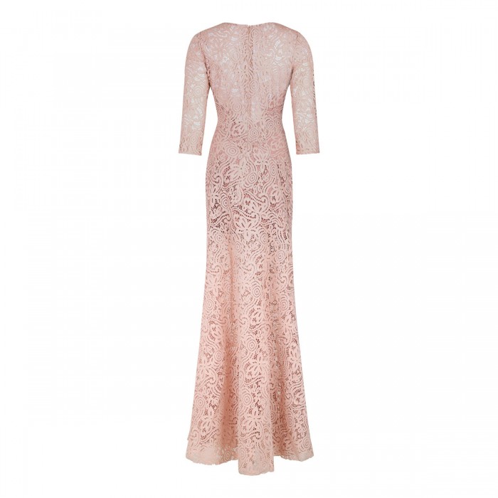 Quartz hue lace long dress