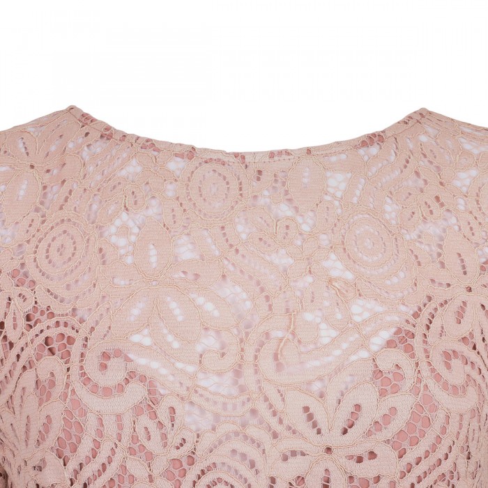 Quartz hue lace long dress