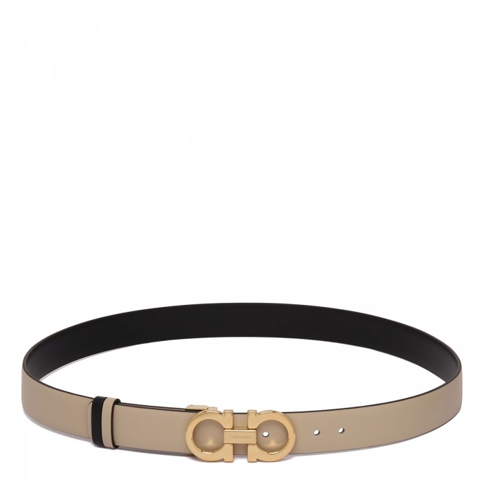 Gancini leather reversible belt