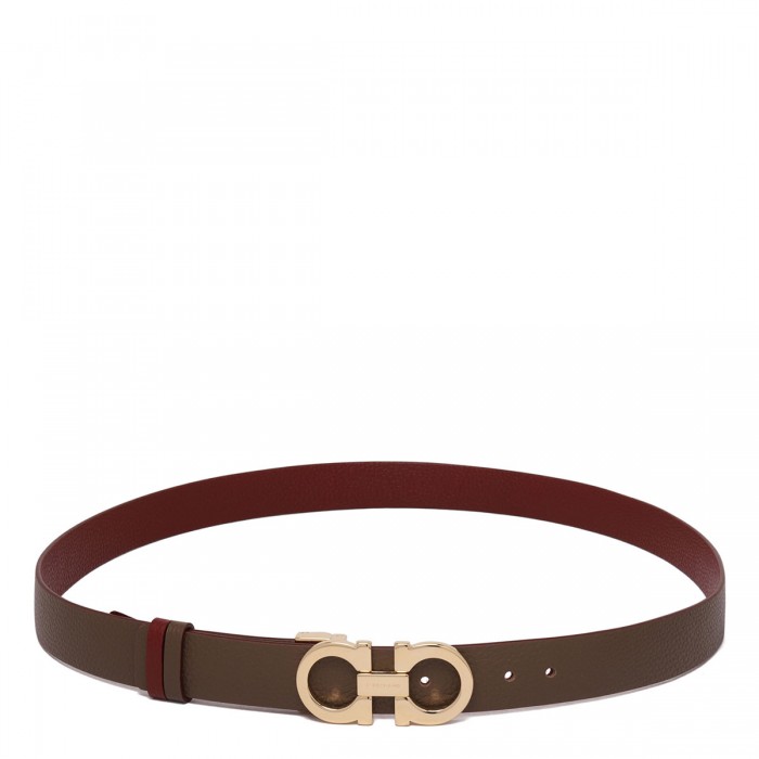 Gancini leather reversible belt